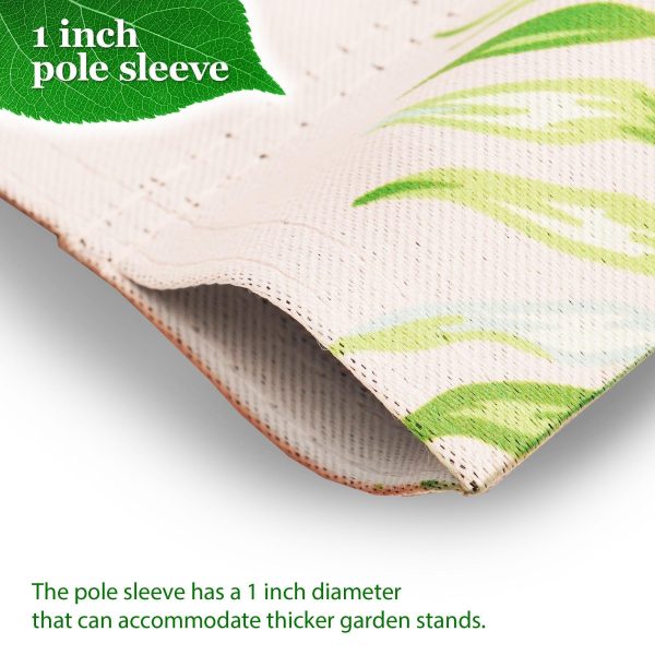 G128 Combo Pack: Garden Flag Stand Black 36 in x 16 in & Garden Flag Summer Decoration Welcome Gnome with Watermelon Slice 12"x18" Double-Sided Blockout Fabric - Image 2