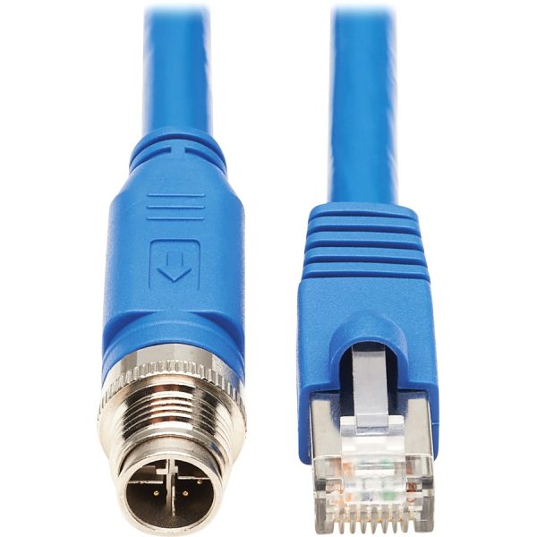 Eaton Tripp Lite Series M12 X-Code Cat6a 10G F/UTP CMR-LP Shielded Ethernet Cable (M12 M/RJ45 M), IP68, PoE, Blue, 10 m (32.8 ft.), TAA - Image 2