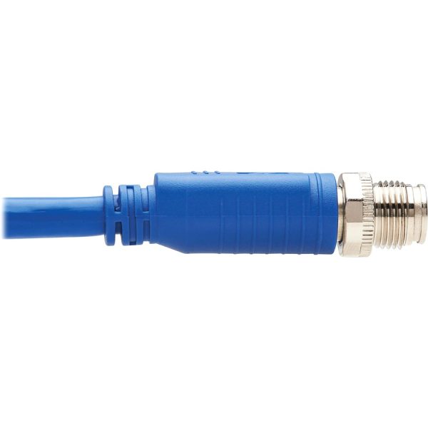 Eaton Tripp Lite Series M12 X-Code Cat6a 10G F/UTP CMR-LP Shielded Ethernet Cable (M12 M/RJ45 M), IP68, PoE, Blue, 10 m (32.8 ft.), TAA - Image 4