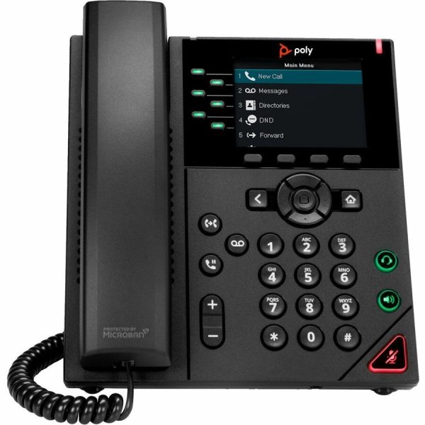 Poly VVX 350 IP Phone - Corded - Corded - Desktop, Wall Mountable - Black - TAA Compliant - Image 2