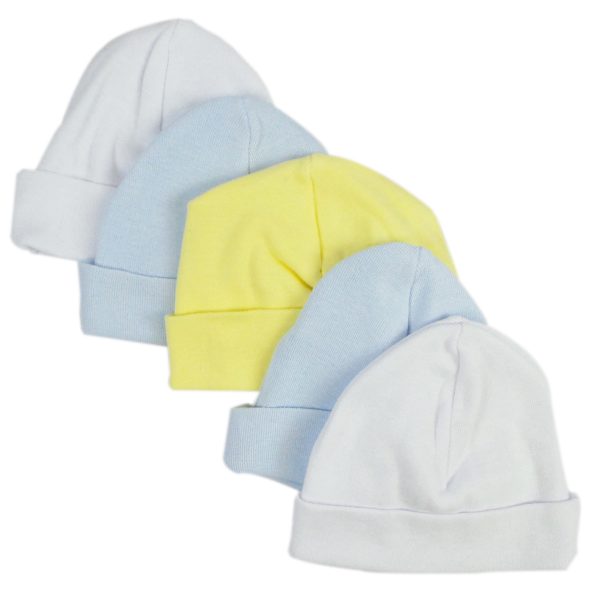 Blue & White Baby Caps (pack Of 5) 031-blue-2-w-2-y-1