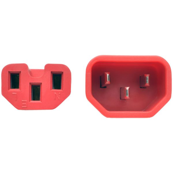 Eaton Tripp Lite Series Power Cord C14 to C15 - Heavy-Duty, 15A, 250V, 14 AWG, 3 ft. (0.91 m), Red - Image 3