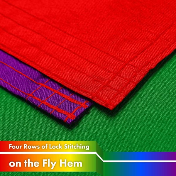 G128 10 Pack: LGBT Rainbow Pride Flag | 3x5 Ft | LiteWeave Pro Series Printed 150D Polyester | Indoor/Outdoor, Vibrant Colors, Brass Grommets, Thicker and More Durable Than 100D 75D Polyester - Image 5