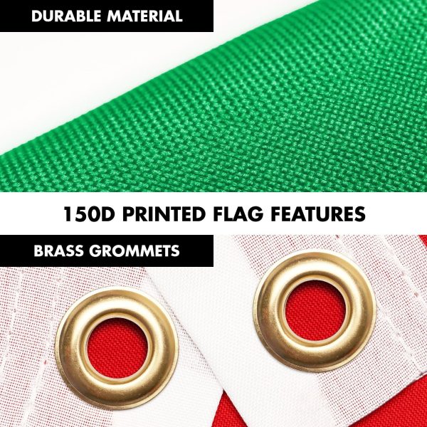 G128 Combo Pack: 6 Ft Tangle Free Spinning Flagpole (Silver) & Lebanon Flag 3x5 Ft Printed 150D Polyester, Brass Grommets (Flag Included) Aluminum Flag Pole - Image 4