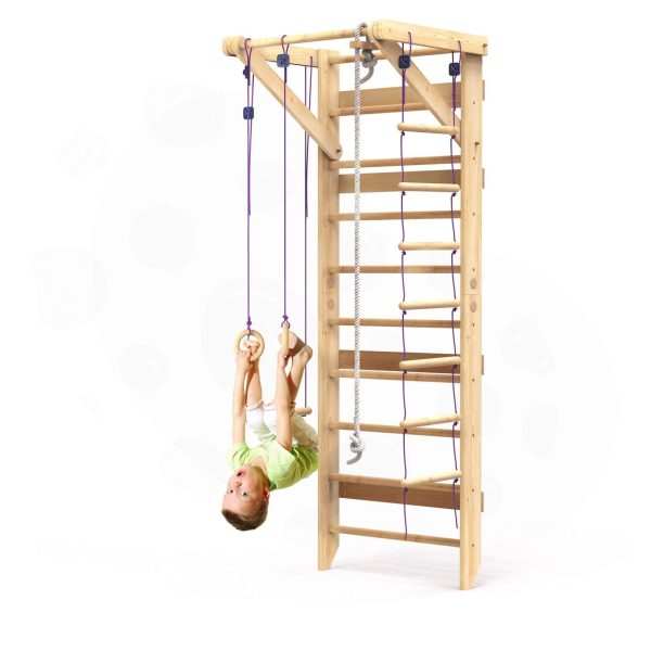 WEDANTA Wooden Swedish Ladder Wall Set – Kids Stall Bars for Exercise – Kids Swedish Gymnastic Wall Gym – Wood Stall Bar Gymnastics Playground – Best Gym for All Family