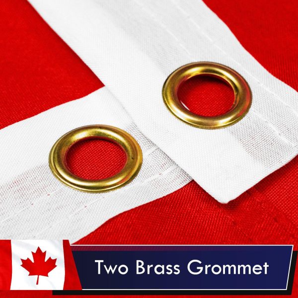 G128 Combo Pack: USA American Flag 3x5 Ft 75D Printed Stars & Canada (Canadian) Flag 3x5 Ft 75D Printed - Image 3
