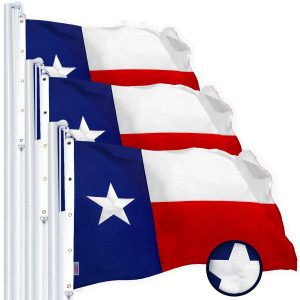 G128 3 Pack: Texas TX State Flag | 8x12 Ft | StormFlyer Series Embroidered 220GSM Spun Polyester | Embroidered Design, Indoor/Outdoor, Brass Grommets, Heavy Duty, All Weather