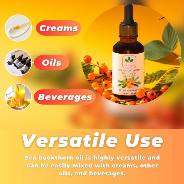 Sea Buckthorn Oil Organic   2 fl oz Cold Pressed Sea Buckthorn Berry Oil   Seabuckthorn Oil for Face and Organic Sea Buckthorn Oil Supplement - Image 7
