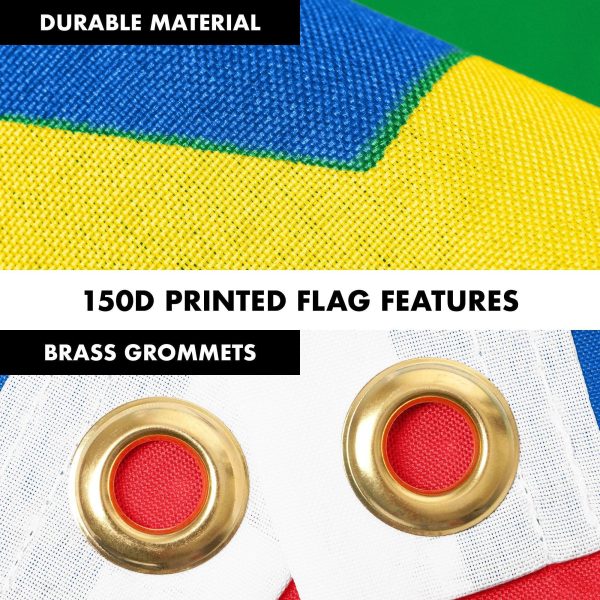 G128 Combo Pack: 6 Ft Tangle Free Aluminum Spinning Flagpole (White) & South Sudan South Sudanese Flag 3x5 Ft, LiteWeave Pro Series Printed 150D Polyester | Pole with Flag Included - Image 4