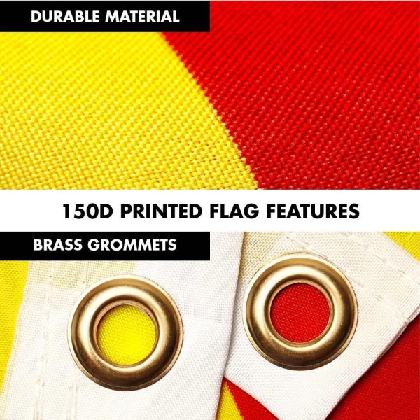 G128 Combo Pack: 6 Ft Tangle Free Spinning Flagpole (White) & South Vietnam Flag 3x5 Ft Printed 150D Polyester, Brass Grommets (Flag Included) Aluminum Flag Pole - Image 4
