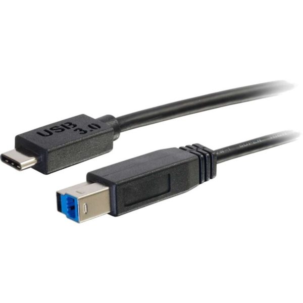 C2G 6ft (1.8m) USB 3.0 (USB 3.1 Gen 1) USB-C to USB-B Cable M/M - Black - Image 3
