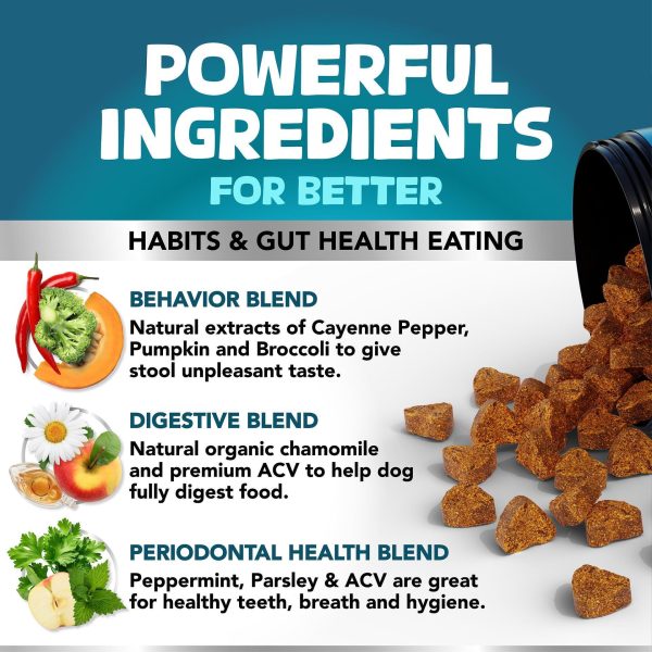 No Poo Chews for Dogs – Stop Poop Eating Behavior – Probiotics and Digestive Enzymes for Dogs – Bad Breath Support for All Breeds – Digestive and Gut Health Supplement – 180 Soft Chews - Image 4