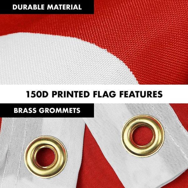 G128 Combo Pack: 6 Feet Tangle Free Spinning Flagpole (White) Switzerland Swiss Flag 3x5 ft Printed 150D Brass Grommets (Flag Included) Aluminum Flag Pole - Image 4