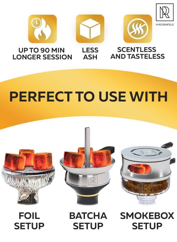 New! Hookah Coals Coconut Hookah Charcoal – 200 Count & 3 KG (6.6 lbs) – Value Pack Premium Quality 25mm (1x1x1 in) – 100% Natural Coconut Coals for Hookah Cubes – NOT Quick Light - Image 4