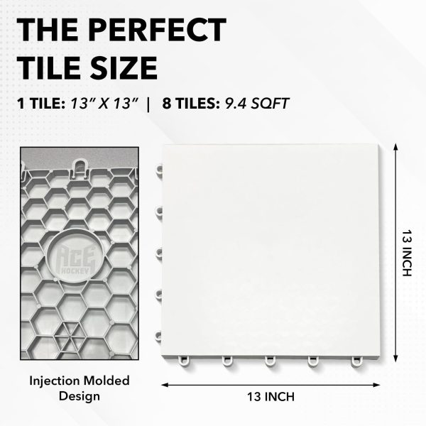 Tiles   8 Hockey Tiles   9.4 sqft Synthetic Ice Tiles for Hockey Practice Shooting Stickhandling Passing Not Skateable Off Ice Hockey Training - Image 3