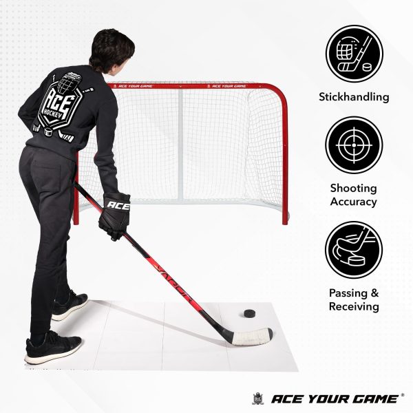 Tiles   8 Hockey Tiles   9.4 sqft Synthetic Ice Tiles for Hockey Practice Shooting Stickhandling Passing Not Skateable Off Ice Hockey Training - Image 4