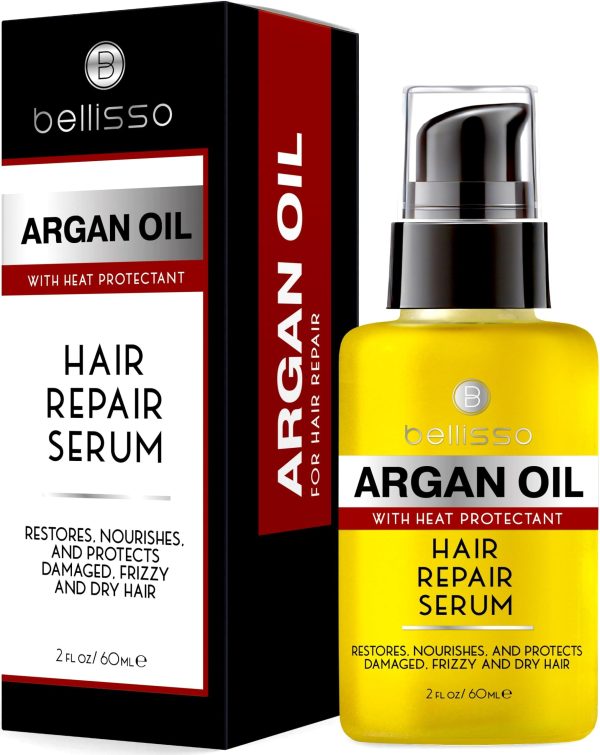 Moroccan Argan Oil Serum   Frizz Control Hair Care Products for Women   Moisturizer Treatment for Damaged Frizzy Dry Curly and Straight Hair   Travel Size Hydration and Leave in Conditioner