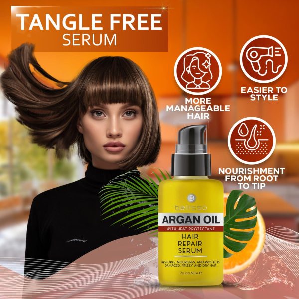 Moroccan Argan Oil Serum   Frizz Control Hair Care Products for Women   Moisturizer Treatment for Damaged Frizzy Dry Curly and Straight Hair   Travel Size Hydration and Leave in Conditioner - Image 4