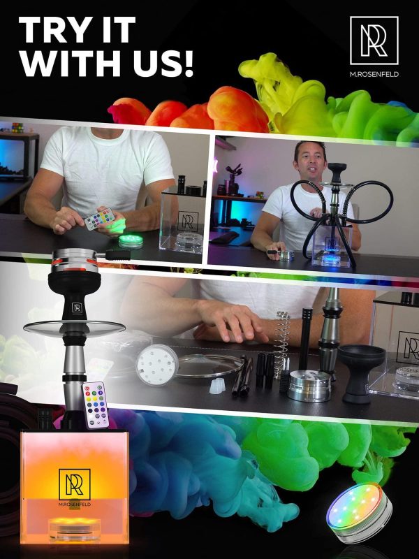 Hookah 2 Hose Hookah Set   YADO Square Hookah To Go with Hookah Charcoal Holder Heat Management Device and Black Silicone Hookah Bowl Set and Bag for Shisha Portable Hookah Set with Everything - Image 5