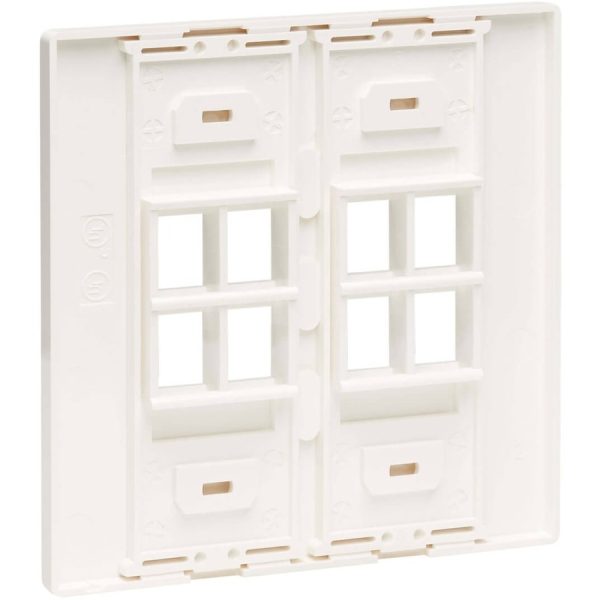Eaton Tripp Lite Series 8-Port Keystone Double-Gang Faceplate, White, TAA - Image 2