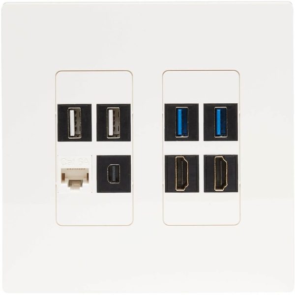 Eaton Tripp Lite Series 8-Port Keystone Double-Gang Faceplate, White, TAA - Image 3