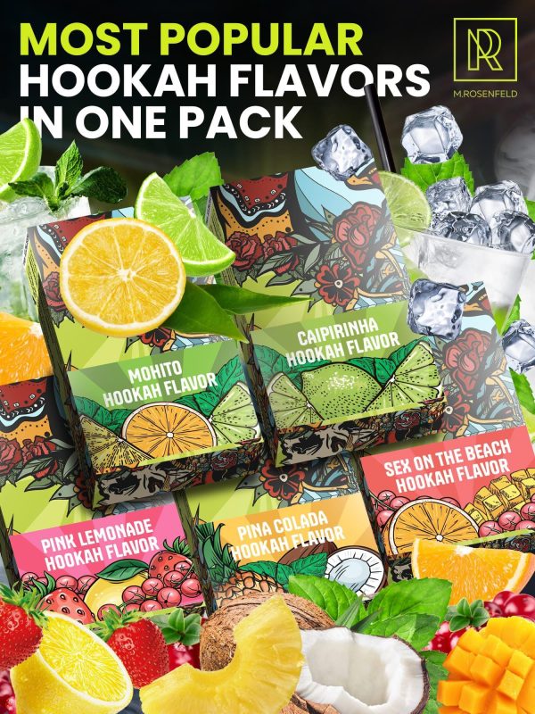 Cocktail Hookah Flavors Set   5 x 50g Non Tobacco Hookah Flavor for Your Hookah Bowl (Pina Colada   Mohito   Sex on The Beach   Caipirinha   Pink Lemonade) Hookah Bundle Pack of 5   Try These Tobacco - Image 2