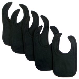Black Interlock Bib (pack Of 5) 1023-bl-5