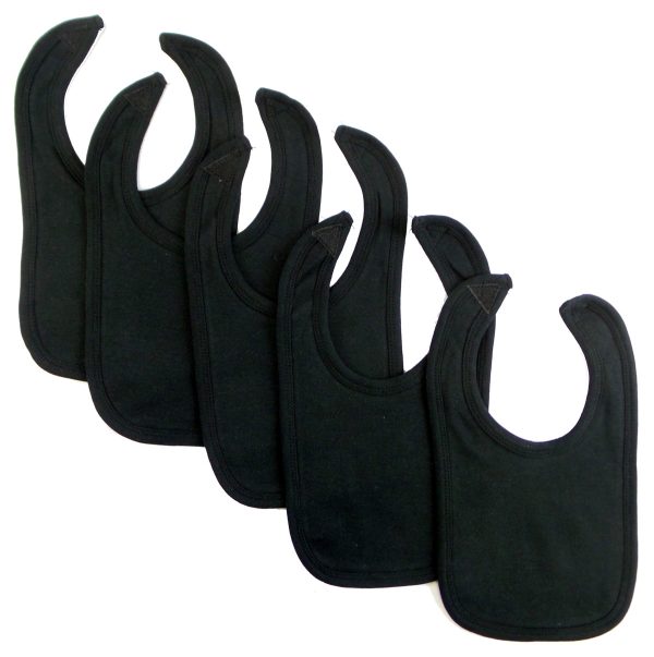 Black Interlock Bib (pack Of 5) 1023-bl-5