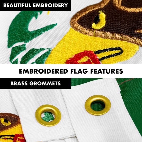 G128 Combo Pack: 5 Ft Tangle Free Aluminum Spinning Flagpole (Silver) & Mexico Mexican Flag 2.5x4 Ft, Double ToughWeave Series Double Sided Embroidered 210D Polyester | Pole with Flag Included - Image 4