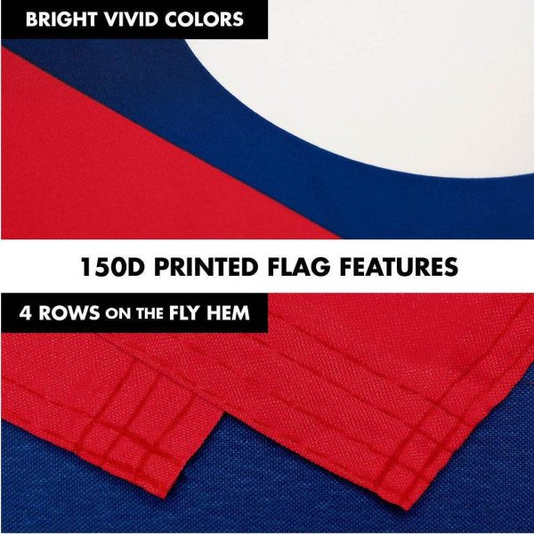 G128 Combo Pack: 6 Ft Tangle Free Spinning Flagpole (White) & Laos Flag 3x5 Ft Printed 150D Polyester, Brass Grommets (Flag Included) Aluminum Flag Pole - Image 5
