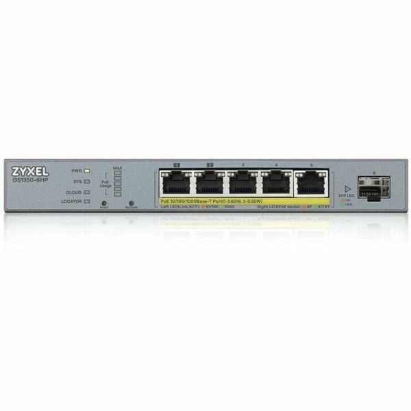 ZYXEL GS1350-6HP 5-Port Gigabit Smart Nebula Cloud Managed PoE Switch | 3 PoE+ / 2 PoE++ Ports at 60W with 1 SFP Uplink - Image 4