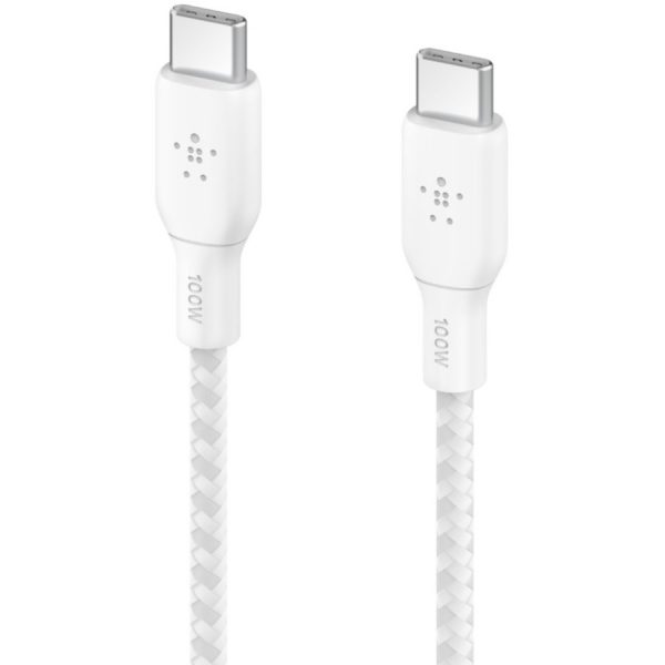 Belkin BoostCharge USB-C to USB-C Cable 100W - (2 meter / 6.6 foot, White) - Image 2