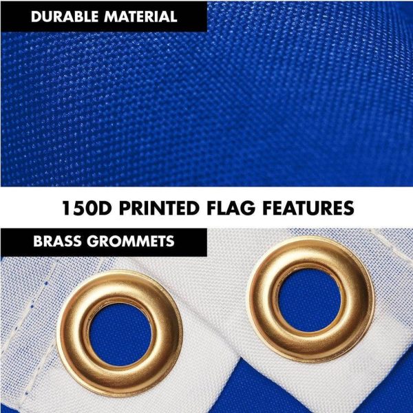 G128 Combo Pack: 6 Ft Tangle Free Spinning Flagpole (Silver) & European Union Flag 3x5 Ft Printed 150D Polyester, Brass Grommets (Flag Included) Aluminum Flag Pole - Image 4