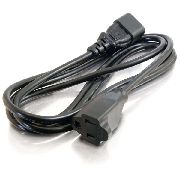 C2G 6ft 18 AWG Monitor Power Adapter Cord (IEC320C14 to NEMA 5-15R) - Image 2