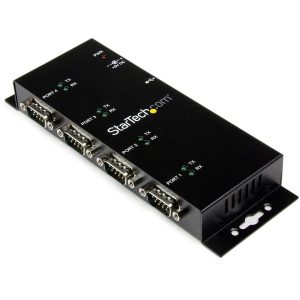 StarTech.com USB to Serial Adapter Hub â€" 4 Port â€" Industrial â€" Wall Mount â€" Din Rail â€" COM Port Retention â€" FTDI USB Serial