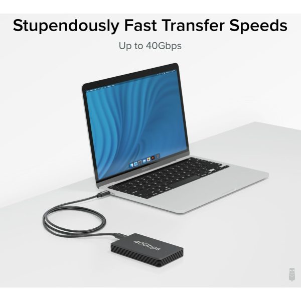 Plugable Thunderbolt 4 Cable with 240W Charging, Thunderbolt Certified, 3.3 Feet (1M),1x 8K Display, 40 Gbps - Image 3