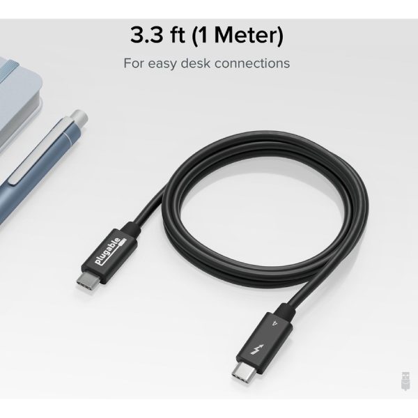 Plugable Thunderbolt 4 Cable with 240W Charging, Thunderbolt Certified, 3.3 Feet (1M),1x 8K Display, 40 Gbps - Image 5