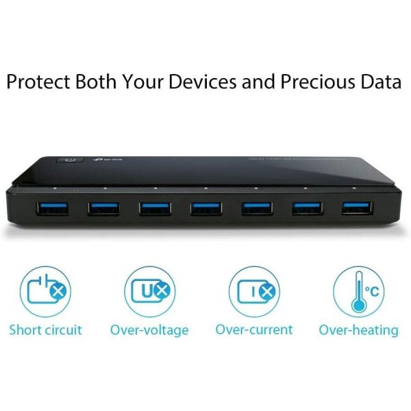 TP-Link UH720 - Powered USB Hub 3.0 with 7 USB 3.0 Data Ports and 2 Smart Charging USB Ports - Image 3