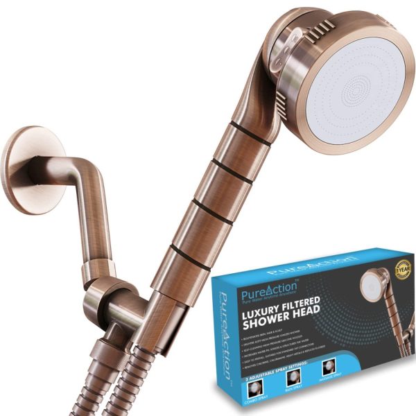 PureAction Luxury Filtered Shower Head with Handheld Hose  Hard Water Softener Shower Head  Removes Chlorine & Flouride  High Pressure Water Saving  Best Showerhead Filter  Oil Rubbed Bronze
