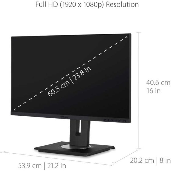 ViewSonic VG2456 24 Inch 1080p Monitor with USB C 3.2, Docking Built-In Gigabit Ethernet and 40 Degree Tilt Ergonomics for Home and Office - Image 4