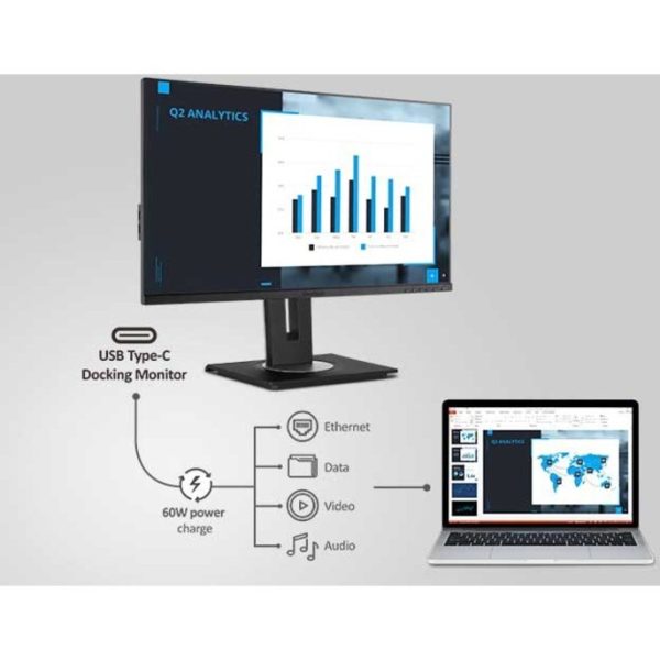 ViewSonic VG2456 24 Inch 1080p Monitor with USB C 3.2, Docking Built-In Gigabit Ethernet and 40 Degree Tilt Ergonomics for Home and Office - Image 8