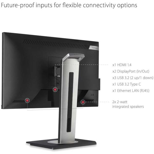 ViewSonic VG2456 24 Inch 1080p Monitor with USB C 3.2, Docking Built-In Gigabit Ethernet and 40 Degree Tilt Ergonomics for Home and Office - Image 10