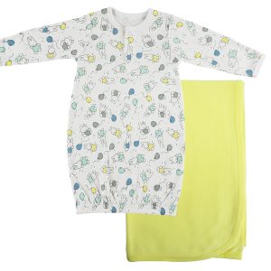 Print Infant Gown And Recieving Blanket Cs_0104
