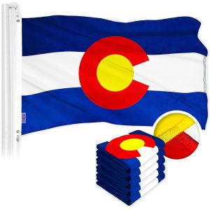 G128 5 Pack: Colorado CO State Flag | 4x6 Ft | ToughWeave Series Embroidered 300D Polyester | Embroidered Design, Indoor/Outdoor, Brass Grommets