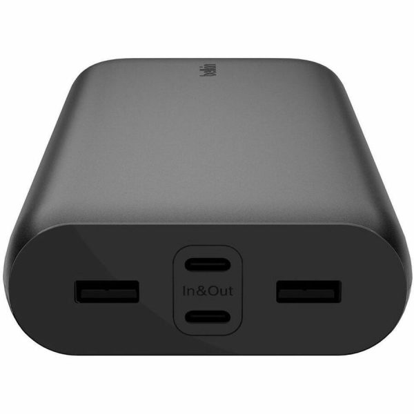 Belkin 32W 4-port USB Power Bank - 26K mAh - 2xUSB-A (12W), 2xUSB-C (20W) - Portable Charger - w/ USB-C to USB-C Cable - Black - Image 3