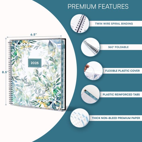 2025 Appointment Book & Planner   6.5 x 8.5 inches Large Tabbed Daily Hourly Weekly Planner Calendar & Schedule Book 15 Minute time Slots Business & Personal Planner Jan 2025  Dec 2025  Floral - Image 2