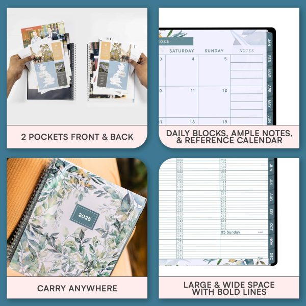 2025 Appointment Book & Planner   6.5 x 8.5 inches Large Tabbed Daily Hourly Weekly Planner Calendar & Schedule Book 15 Minute time Slots Business & Personal Planner Jan 2025  Dec 2025  Floral - Image 4