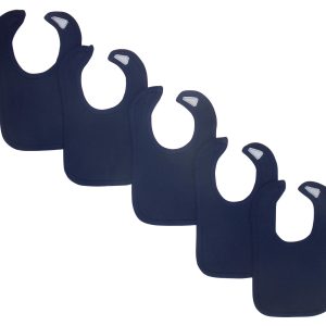 Navy Baby Bibs (pack Of 5) Ls_0196