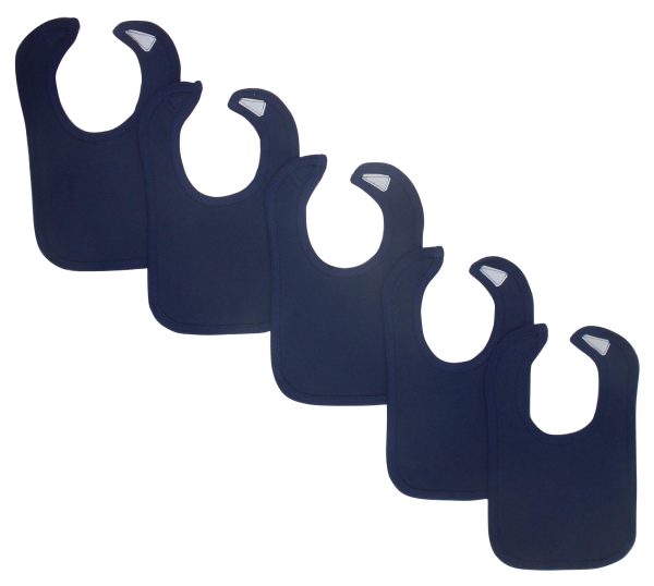 Navy Baby Bibs (pack Of 5) Ls_0196