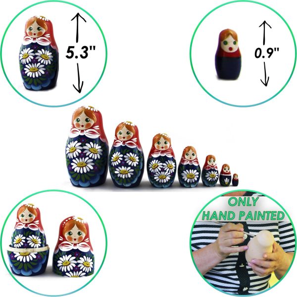 Matryoshka Matrioskas   7 Russian Nesting Dolls for Kids   Babushka Matruska Toy Figure - Image 3